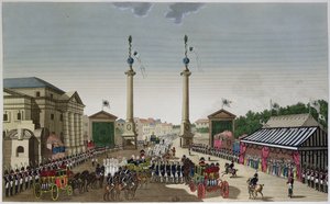 1814年5月3日，在巴黎圣路易斯国王路易十八（1755-1824）的国王路易十八（1855-1824），18.15-20（彩色版画） 作者 亨利·库沃西耶·沃辛（Henri Courvoisier-Voisin）
